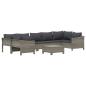 Preview: 8-tlg. Garten-Lounge-Set mit Kissen Grau Poly Rattan