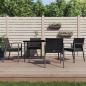 Preview: ARDEBO.de - Gartenstühle mit Kissen 4 Stk. Schwarz 56,5x57x83cm Poly Rattan