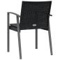 Preview: Gartenstühle mit Kissen 4 Stk. Schwarz 56,5x57x83cm Poly Rattan
