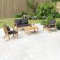 Preview: ARDEBO.de - 4-tlg. Garten-Lounge-Set mit Dunkelgrauen Kissen Bambus