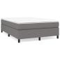 Preview: Boxspringbett mit Matratze Dunkelgrau 140x190 cm Stoff