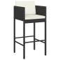 Preview: 5-tlg. Gartenbar-Set mit Kissen Schwarz Poly Rattan