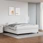Preview: ARDEBO.de - Boxspringbett mit Matratze Weiß 160x200 cm Kunstleder