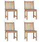 Preview: ARDEBO.de - Gartenstühle 4 Stk. mit Kissen Massivholz Teak