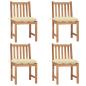 Preview: ARDEBO.de - Gartenstühle 4 Stk. mit Kissen Massivholz Teak