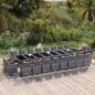 Preview: ARDEBO.de - 21-tlg. Garten-Essgruppe mit Kissen Poly Rattan Grau
