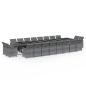 Preview: 21-tlg. Garten-Essgruppe mit Kissen Poly Rattan Grau