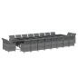 Preview: 21-tlg. Garten-Essgruppe mit Kissen Poly Rattan Grau