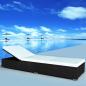 Preview: ARDEBO.de - Sonnenliegen mit Auflage 2 Stk. Poly Rattan Schwarz