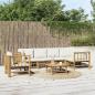 Preview: ARDEBO.de - 7-tlg. Garten-Lounge-Set mit Cremeweißen Kissen Bambus