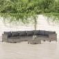 Preview: ARDEBO.de - 9-tlg. Garten-Lounge-Set mit Kissen Grau Poly Rattan