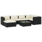 Preview: 7-tlg. Garten-Lounge-Set mit Kissen Poly Rattan Schwarz