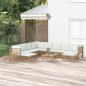 Preview: ARDEBO.de - 12-tlg. Garten-Lounge-Set mit Cremewei?en Kissen Bambus