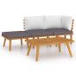 Preview: 4-tlg. Garten-Lounge-Set mit Kissen Massivholz Akazie