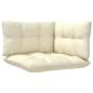 Preview: 13-tlg. Garten-Lounge-Set mit Creme Kissen Kiefernholz