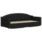 Preview: Tagesbett Ausziehbar mit Schubladen Schwarz 90x200 cm Stoff