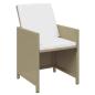 Preview: 21-tlg. Garten-Essgruppe mit Kissen Poly Rattan Beige