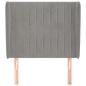 Preview: Kopfteil mit Ohren Hellgrau 103x23x118/128 cm Samt
