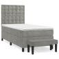 Preview: Boxspringbett mit Matratze Hellgrau 90x200 cm Samt