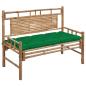 Preview: ARDEBO.de - Gartenbank mit Auflage 120 cm Bambus