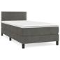 Preview: Boxspringbett mit Matratze Dunkelgrau 90x190 cm Samt