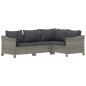 Preview: 7-tlg. Garten-Lounge-Set mit Kissen Grau Poly Rattan