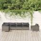 Preview: ARDEBO.de - 7-tlg. Garten-Lounge-Set mit Kissen Grau Poly Rattan