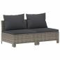 Preview: 7-tlg. Garten-Lounge-Set mit Kissen Grau Poly Rattan