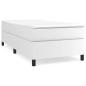 Preview: Boxspringbett mit Matratze Weiß 90x190 cm Kunstleder