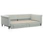 Preview: Tagesbett Ausziehbar mit Schubladen Hellgrau 100x200 cm Samt