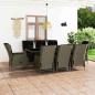 Preview: ARDEBO.de - 9-tlg. Garten-Essgruppe mit Auflagen Poly Rattan Braun