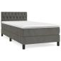 Preview: Boxspringbett mit Matratze Dunkelgrau 90x200 cm Samt