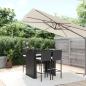 Preview: ARDEBO.de - 5-tlg. Gartenbar-Set mit Kissen Schwarz Poly Rattan
