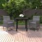 Preview: ARDEBO.de - 3-tlg. Garten-Essgruppe mit Auflagen Poly Rattan und Glas