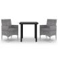 Preview: 3-tlg. Garten-Essgruppe mit Auflagen Poly Rattan und Glas