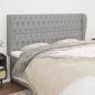 Preview: ARDEBO.de - Kopfteil mit Ohren Hellgrau 183x23x118/128 cm Stoff