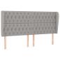 Preview: Kopfteil mit Ohren Hellgrau 183x23x118/128 cm Stoff