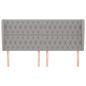 Preview: Kopfteil mit Ohren Hellgrau 183x23x118/128 cm Stoff