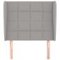 Preview: Kopfteil mit Ohren Hellgrau 103x23x118/128 cm Stoff