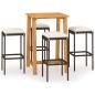 Preview: 5-tlg. Gartenbar-Set mit Kissen Braun