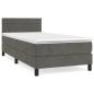 Preview: Boxspringbett mit Matratze Dunkelgrau 80x200 cm Samt