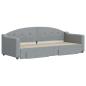 Preview: Tagesbett Ausziehbar mit Schubladen Hellgrau 80x200 cm Stoff
