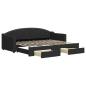 Preview: Tagesbett Ausziehbar mit Schubladen Schwarz 80x200 cm Stoff