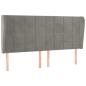 Preview: Kopfteil mit Ohren Hellgrau 183x23x118/128 cm Samt