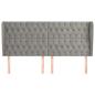 Preview: Kopfteil mit Ohren Hellgrau 183x23x118/128 cm Samt