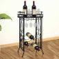 Preview: ARDEBO.de - Weinregal für 9 Flaschen mit Stielglashalter Metall