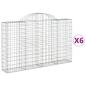 Preview: Gabionen mit Hochbogen 6 Stk. 200x30x120/140cm Verzinktes Eisen