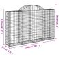 Preview: Gabionen mit Hochbogen 6 Stk. 200x30x120/140cm Verzinktes Eisen