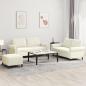 Preview: ARDEBO.de - 3-tlg. Sofagarnitur mit Kissen Creme Samt