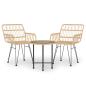 Preview: 3-tlg. Garten-Essgruppe Poly Rattan